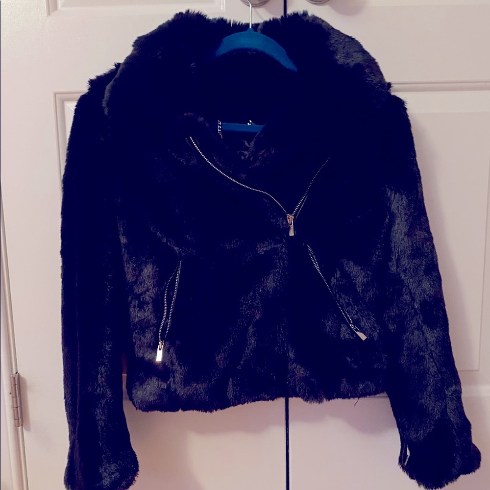 Express cropped faux faux jacket